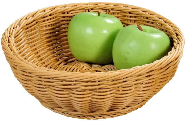 Kesper Brotkorb Brot- und Obstkorb rund natur hell 791830, Kunststoffgeflecht, Lebensmittelgeeignet, spülmaschinengeeignet