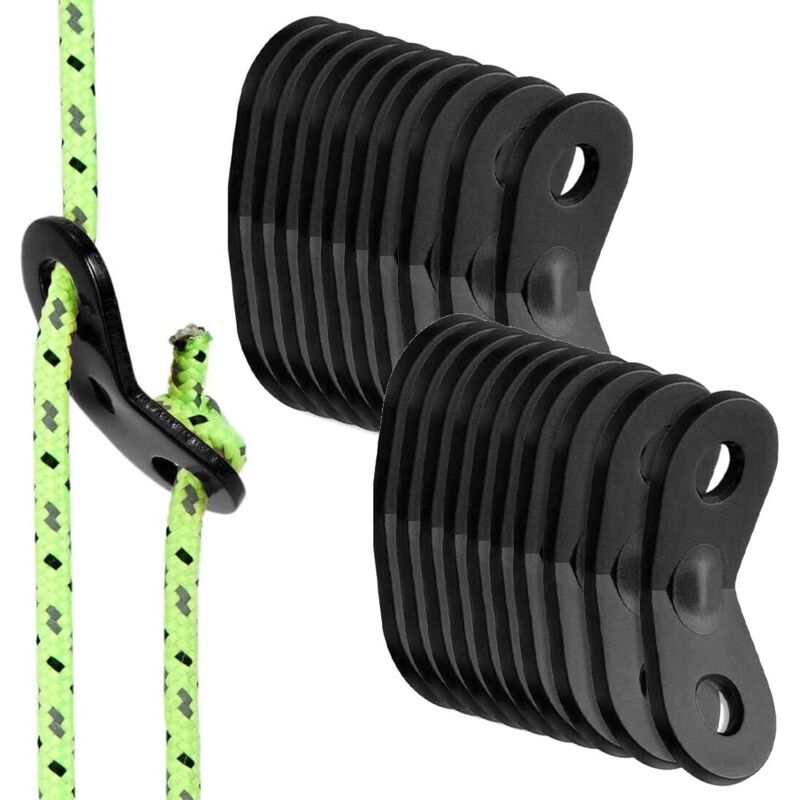 20 Stück Seilspanner, Verstellbare Seilhaken, Rutschfest, Langlebig Und Robust, Erhöhen Die Stabilität Des Zeltes, Geeignet Für Zelte, Planen, Wandern Und Camping