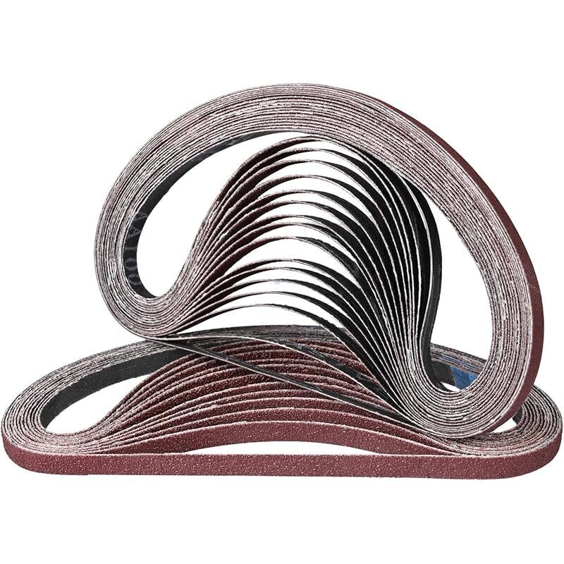 30 Stück Schleifbänder 9 X 533 Mm (60/80/100/120/240) Gemischte Körnung