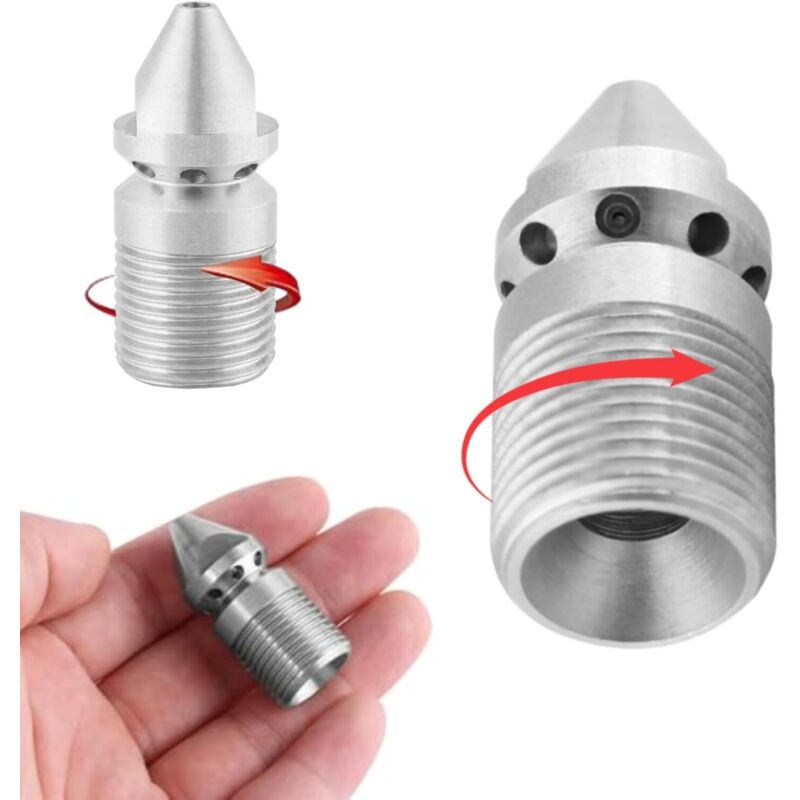 Abflussreinigungsdüse, Edelstahl-rohrreinigungsdüse 3/8", Hochdruckreiniger-zubehör, Abflussrohr-reinigungsdüse