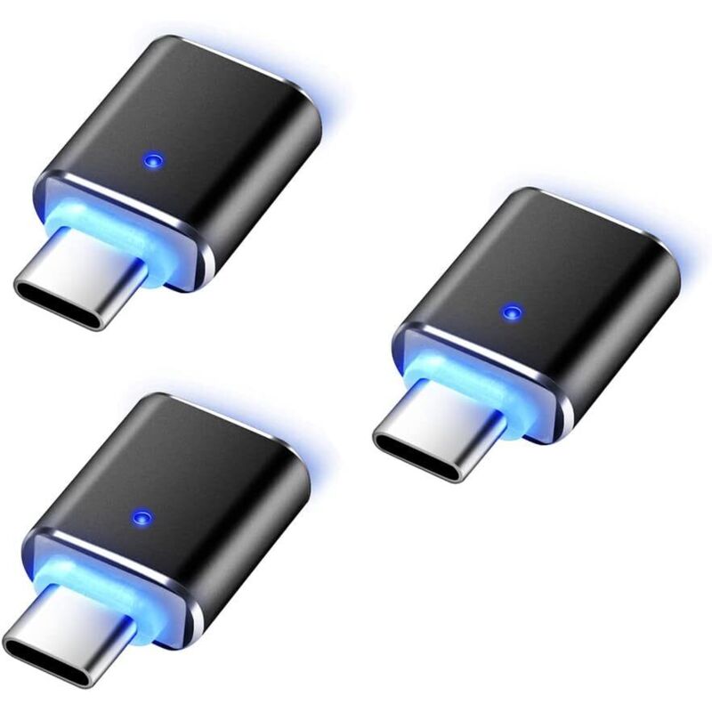 Usb-c-auf-usb-adapter (3 Stück), Usb-c-stecker Auf Usb 3.0-buchse, Otg-hochgeschwindigkeitsanschluss, Kompatibel Mit Google Pixel, Chromebook, Samsung Galaxy S10/s9, Huawei P20/p30, Macbook Pro