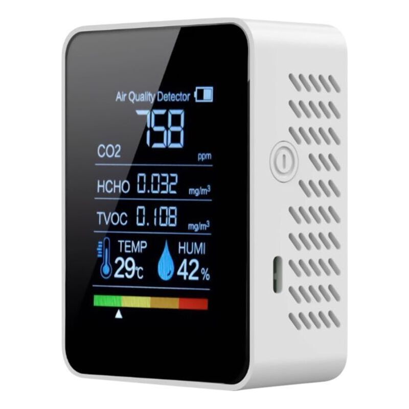 Luftqualitäts-tester, Kohlenmonoxid-detektor Für Zu Hause, Misst Co2, Hcho, Tvoc, Temperatur Und Luftfeuchtigkeit, Sicherheitsmonitor Für Zelte