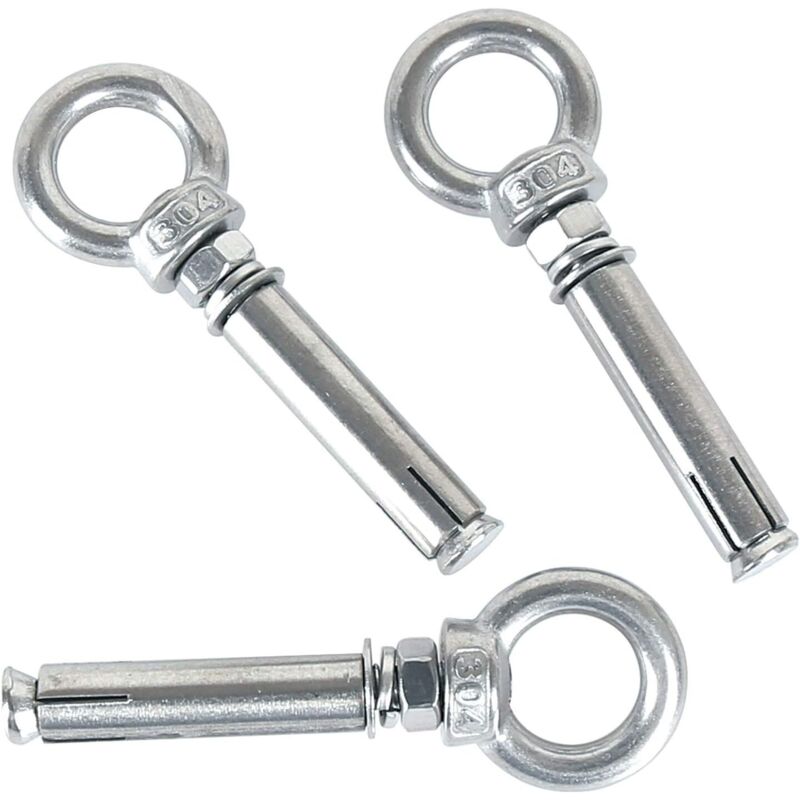 10er-pack M8 X 70mm Spreizdübel, Stahlhülse, Ösenschraube Aus Rostfreiem Edelstahl 304, Betonanker, Augenschrauben, Dübel