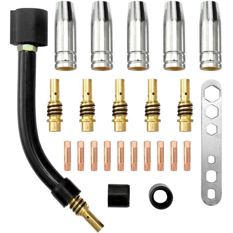 24 Stück 15ak Mig-schweißbrenner-verbrauchsmaterial, Elektrode, Düse, Halterung, Abstandshalter, 0,6 Mm, Schwanenhals-düsen Für Mig-schweißgerät