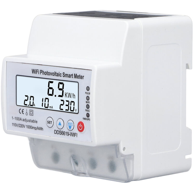 Intelligenter Pv-stromzähler Mit Wifi, 110v 220v, 1 Bis 100a, Zeitschaltuhr Für Leistungsschalter, Kompatibel Mit Tuya, 1ph 4p, Bidirektionaler Solar-energiemonitor
