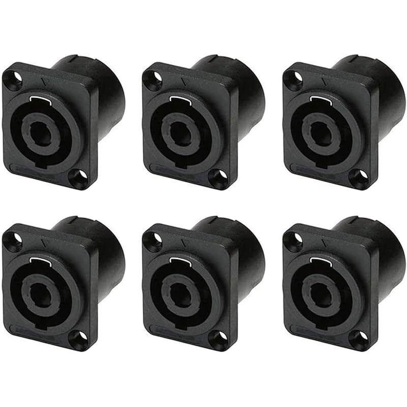 6 Stück 4-poliger Speakon-panel-montage-steckverbinder, Runde 4-polige Audio-buchse Mit Drehverriegelungsadapter Für Nl4mp, Nl4mpr, Nl4fc, Nl4fx, Nlt4x