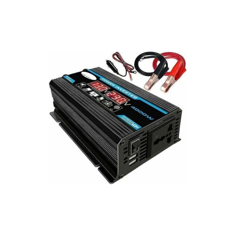 Reiner Sinus-wechselrichter 12v Auf 220v, 4000w Mit Reinem Sinuswellen-inverter, Transformator Ausgestattet Mit Eu-steckdose, Usb-anschluss, Typ-c-anschluss Und Lcd-bildschirm.