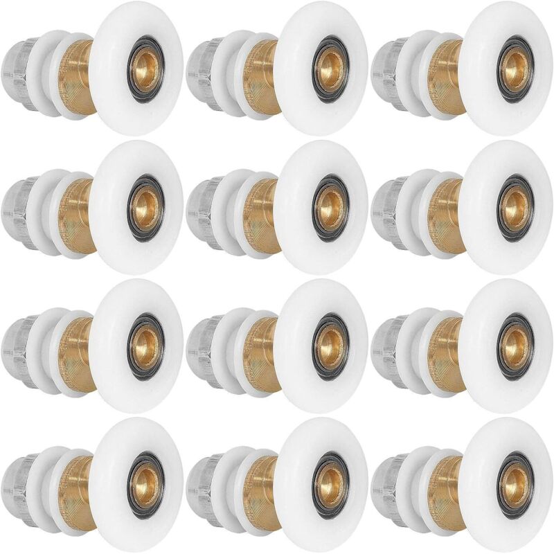 Satz Von 12 Duschabtrennungsrollen, Messing-schiebetürrolle Für Dusche 23mm - Stärke: 6mm