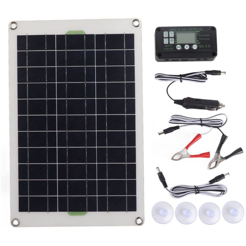 50 W Solarpanel-kit, Hocheffizientes Monokristallines 12 V/24 V Solarpanel Mit 30 A Laderegler, Wasserdichtes Und Tragbares Wartungs-ladekit Für Solarmodule