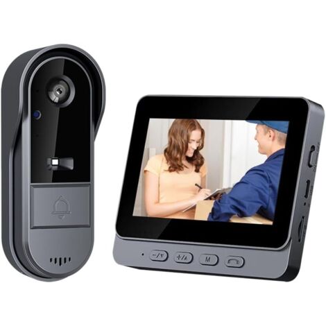 Drahtlose Hd 1080p Türkamera – Nachtsicht 5-10 M – Zwei-wege-audio – 4,3-zoll-bildschirm – Wasserdicht Ip66 – Weitwinkel 170°