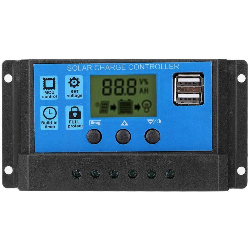 Intelligenter Solarer Laderegler, Photovoltaisch, 12v/24v, Duale Digitalanzeige, Mikrocomputersteuerung, Praktischer Pwm-solarzellen-panel-regler, Zubehör (10a)