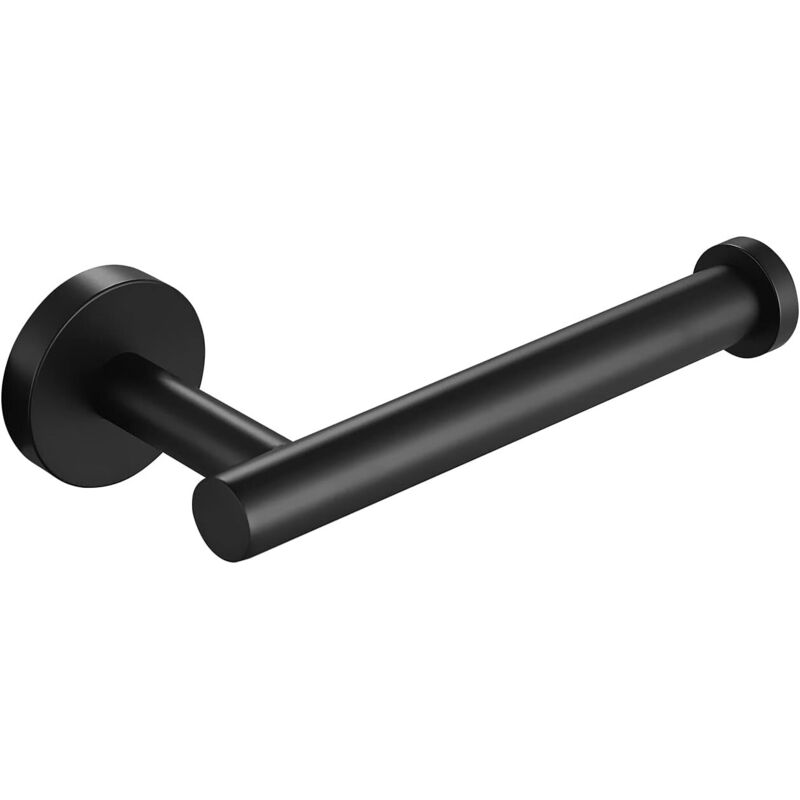Toilettenpapierhalter Wandmontage 12cm Edelstahl Gebürstet (schwarz Matt)