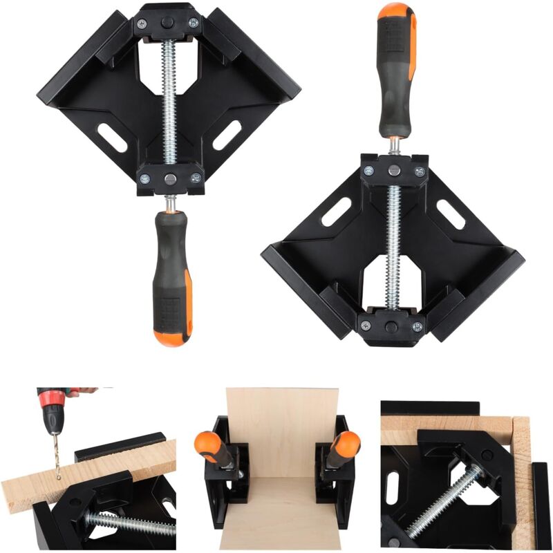 90° Aluminium-winkelspanner – Backen 8 Cm – Tiefe 9 Cm – Rutschfester Griff – Für Holz, Metall, Schweißen