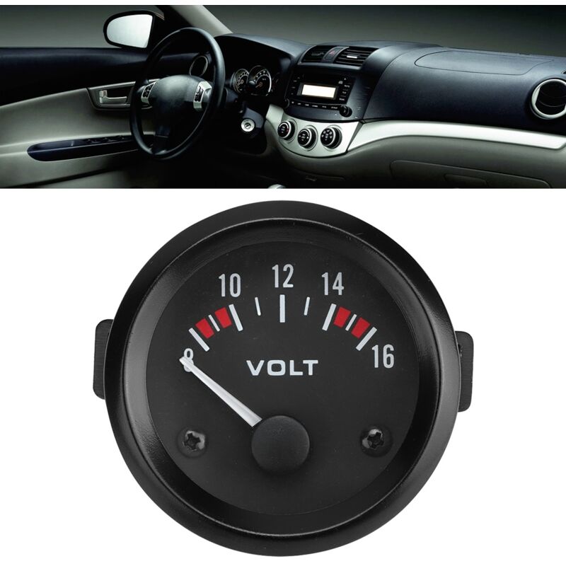 Auto-voltmeter, Universelles Auto-voltmeter 12v 52mm Runder Spannungsmesser 8-16v Bx100007 Für Die Meisten 12v-autos