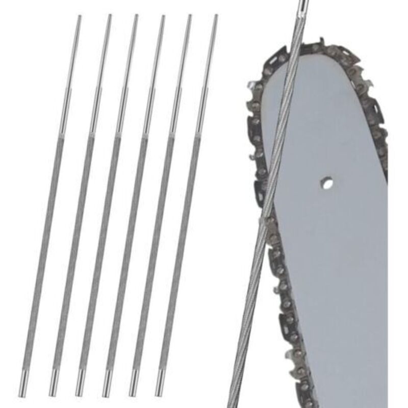 Runde Feilen, 6 Stück 4,8 Mm Schärfefeilen Für Kettensägen, Kettenschärfung Zum Schärfen Der Sägezähne Und Vergrößern Der Runden Öffnungen