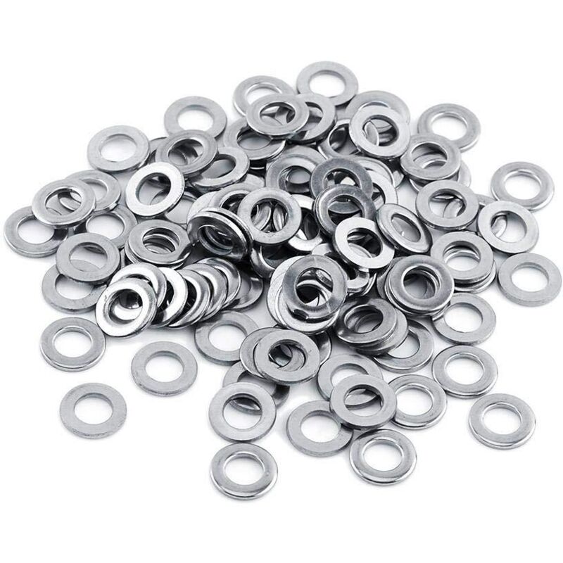 100 Stück 304 Edelstahl Flache Unterlegscheiben Metrisch Schrauben Reparaturset Werkzeug M3/m4/m5/m6/m8/m10 (m6)
