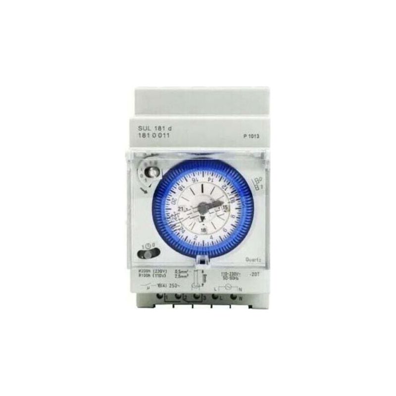 Bidirektionaler Mechanischer 24-stunden-zeitschalter Für Din-schiene Mit Gangreserve Sul 181d 110-230v