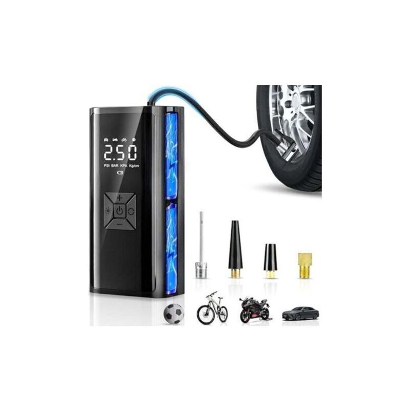 Kabelloser Autoreifen-luftkompressor, Tragbarer Kabelloser Luftkompressor Mit Led, Automatische Abschaltung, 6000mah Wiederaufladbarer Akku