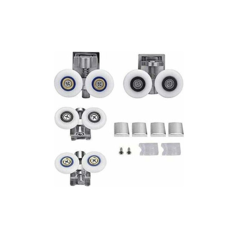 Duschabtrennungs-rollen 26mm Doppelte Schiebetür-duschrolle, Rostfreie Duschabteilungs-räder Für 6 Bis 8 Mm Glastüren, Starlight, 2 Paare
