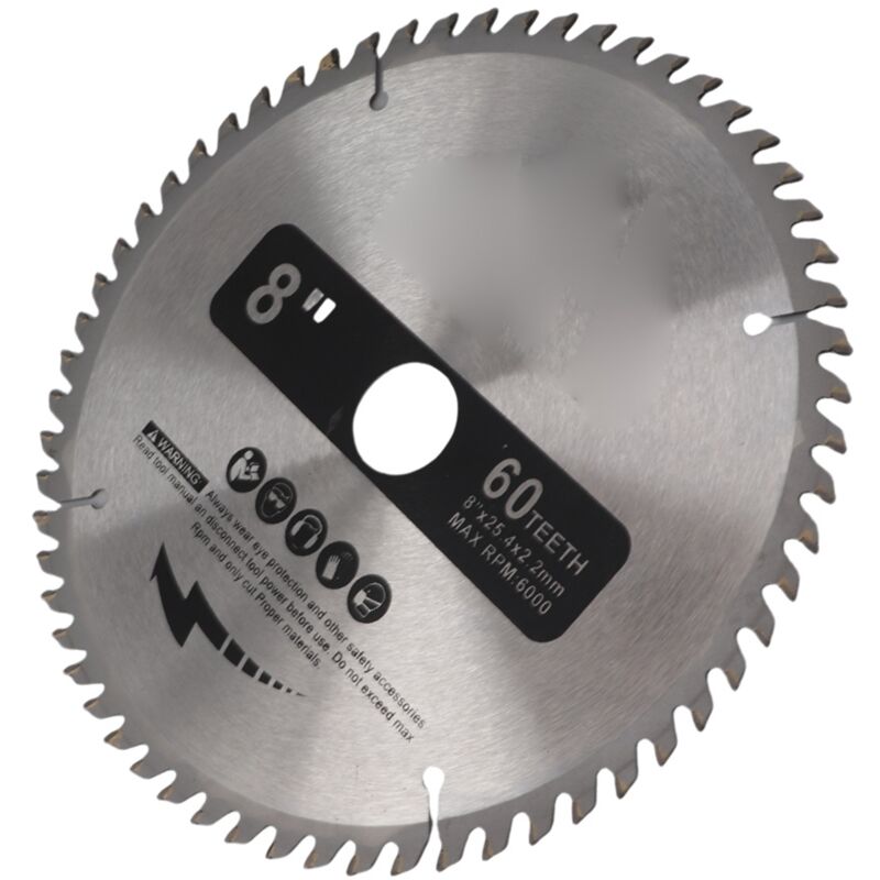 200 Mm Tct Kreissägeblatt, Silbernes Rotierendes Schneidrad Für Holzschnitt, 60 Zähne + 1 Reduzierring