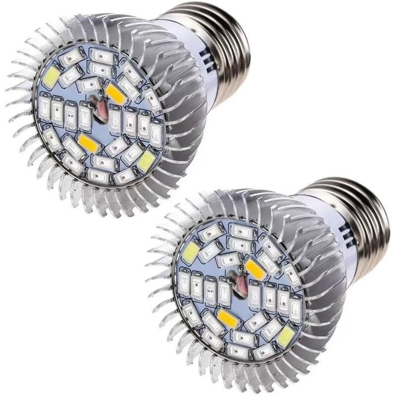 2 Stück E27 Pflanzenwachstumslicht 85-265v Led Grow Für Indoor-hydroponik-garten Gewächshaus 18w