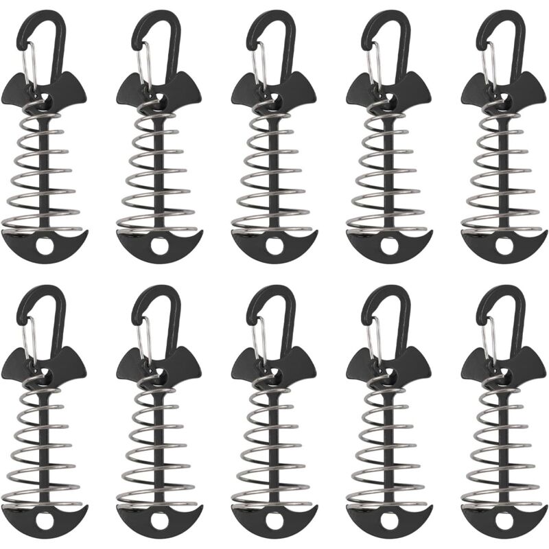Oberflächenanker Aus Aluminiumlegierung, Windfest, Fischgräten-zeltheringe Mit Federöse, Tragbare Windseil-verankerung Für Outdoor-camping, 10 Stück
