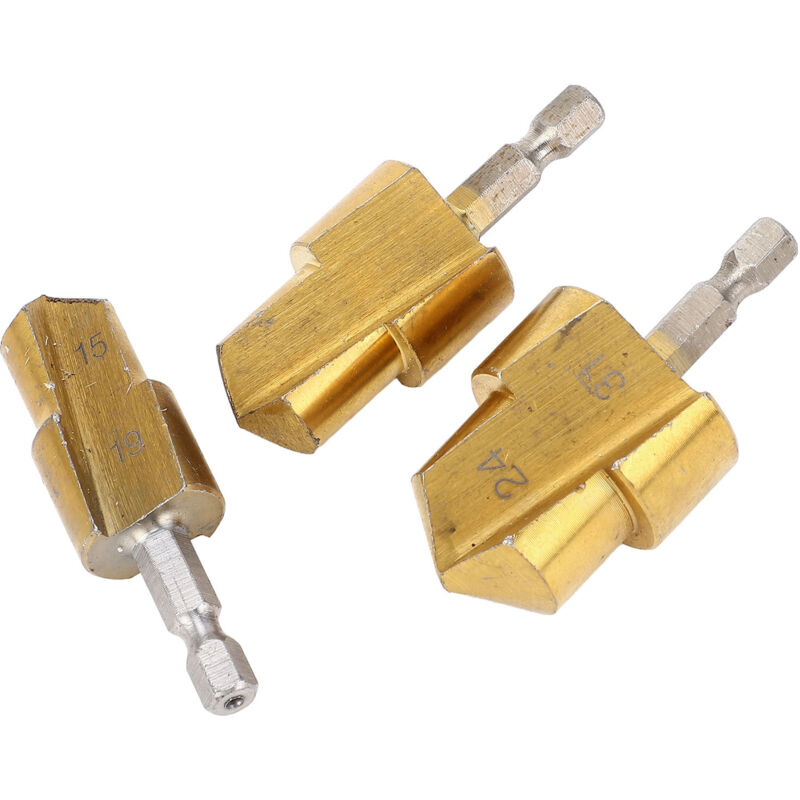 Ppr-rohr-reibahlen, Hochkohlenstoffhaltiger Stahl, Pvc-verbinder, 3-teiliges Stufenbohrer-set Mit Sechskantschaft, 19 Mm, 24 Mm, 31 Mm