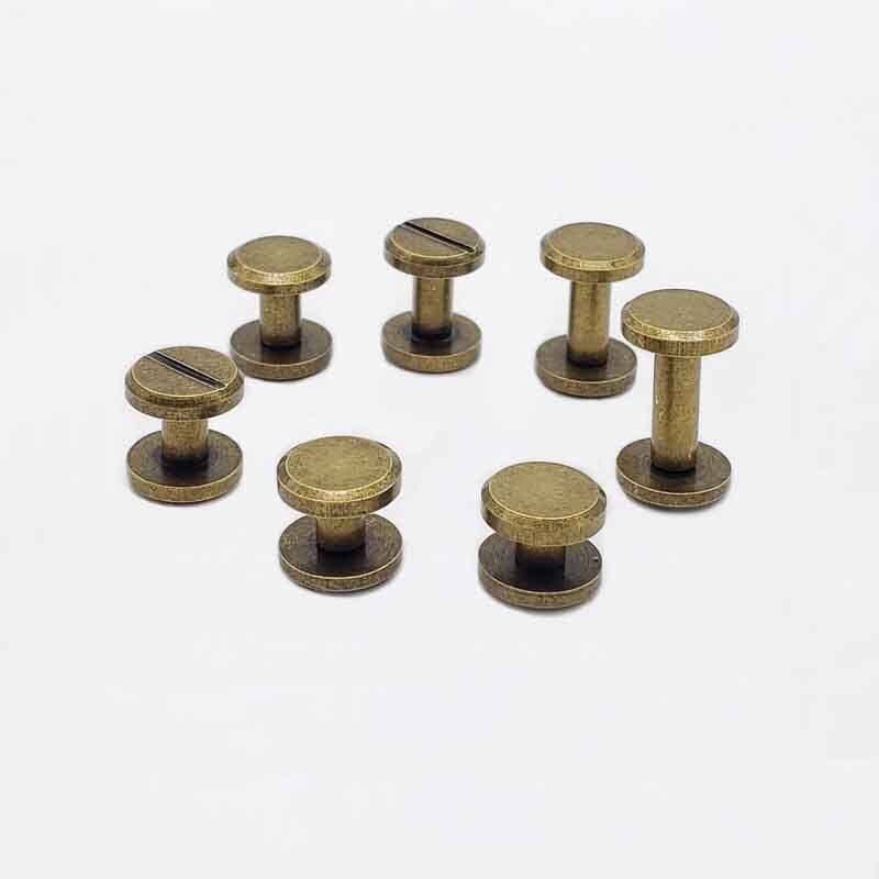 Nieten Für Leder, 20 Paare 10x6mm Bronze Schraubnieten, Basteln Lederhandwerk Metallnieten, Flache Chicago-schrauben Mit Mutter Befestigungsset, Für Gürtel Riemen Handtasche Diy Lederwaren