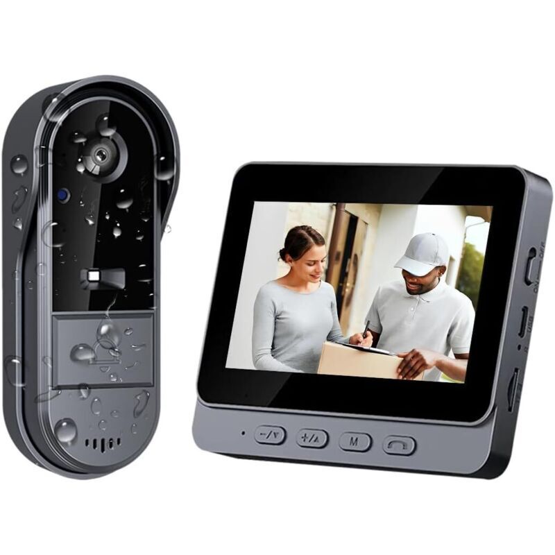 Kabellose Türklingel Mit Wasserdichter 1080p-außenkamera, Video-gegensprechanlage Mit 4,3-zoll-bildschirm, Video-intercom Für Die Familie, 170° Sichtwinkel, Video-türsprechanlage Für Das Haus, Kabello