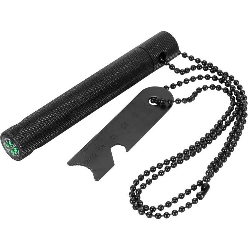 Magnesium-feuerstein – Lineal/flaschenöffner/9.000 Zündungen – Überleben/camping – 6 Cm Schwarz