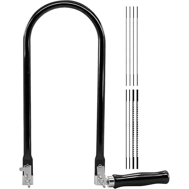 Schwarzes Laubsäge-set Mit Schwarzem Holzgriff – Metall-laubsäge – Professionelle Laubsäge Mit 8 Sägeblättern – Für Erwachsene Oder Kinder
