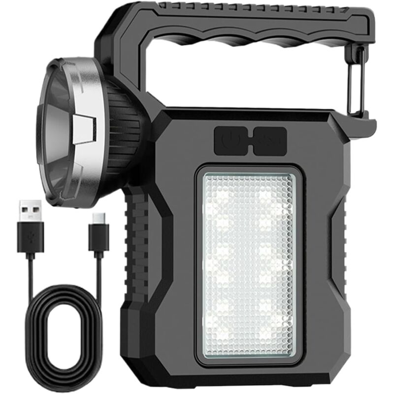 Wiederaufladbare Led-solar-taschenlampe, Hochleistungsfähige Outdoor-taschenlampe, Multifunktionale Campinglaterne Für Wandern, Reisen, Abenteuer Und Notfälle, 8 X 3,5 X 13,5 Cm