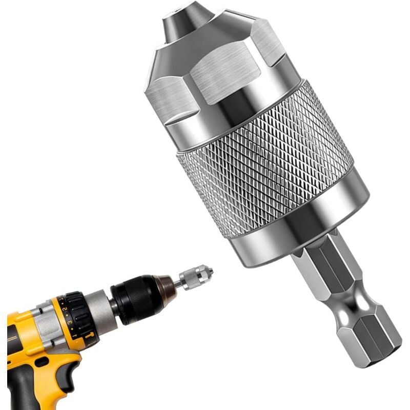 Bohrfutter – Professioneller 6,35-mm-konverter, Schnellwechsel-bohrfutter Mit Sechskantschaft, 3-backen-bohrfutter, Umwandlung Von Schraubendreherbits