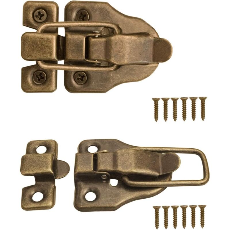 Verschlüsse Für Koffer, Boxen, Kisten, Metallbeschläge, Vintage-design Aus Messing, 2er-set Mit Schrauben, 59 Mm X 40 Mm