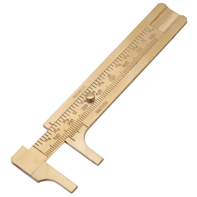 Mini-tastzirkel Aus Messing, Doppelt Skaliert, Für Schmuck Und Holzarbeiten (80 Mm)