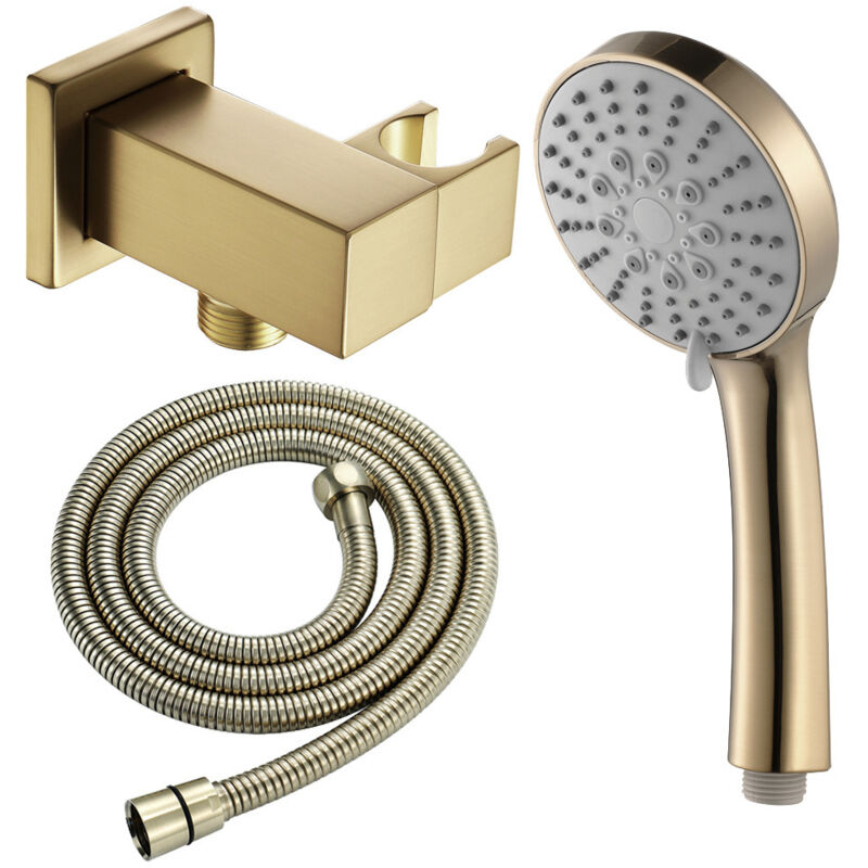 Toilette Badezimmer Küche, Handbrause-set Aus Gebürstetem Gold Abs, Handbrause, Regenmassage-duschkopf, Spa-handbrause, Runder Duschkopf
