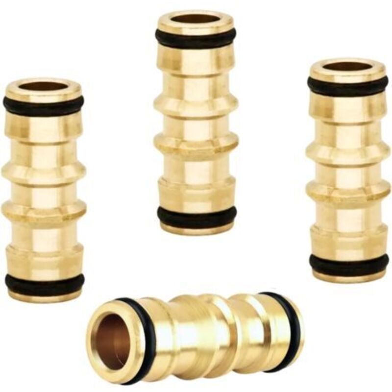4 Gartenschlauchverbindungen Aus Messing, 1/2 Zoll Männlich Und Weiblich, Schlauchverbinder, Schlauchanschluss, Kompatibel Mit Gardena-anschluss, Doppelter Schnellverbinder Für Den Garten (schwarz + G