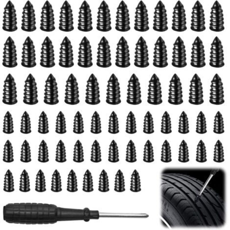 100er Set Reifenschrauben - Vakuumschaden-reparaturset Mit Schraubendreher - Gummistifte - Schnelle Selbstreparatur Für Fahrrad, Auto, Motorrad, Lkw