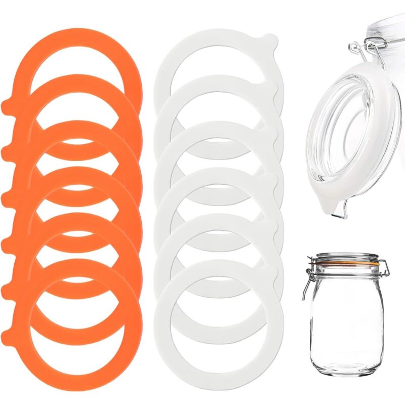 12 Stück Silikon-dichtungen Für Einmachgläser (innendurchmesser 73 Mm, Außendurchmesser 95 Mm), Glasdeckel-dichtungen, Gummiringe Für Gläser, Bonbongläser Und Lebensmittelbehälter
