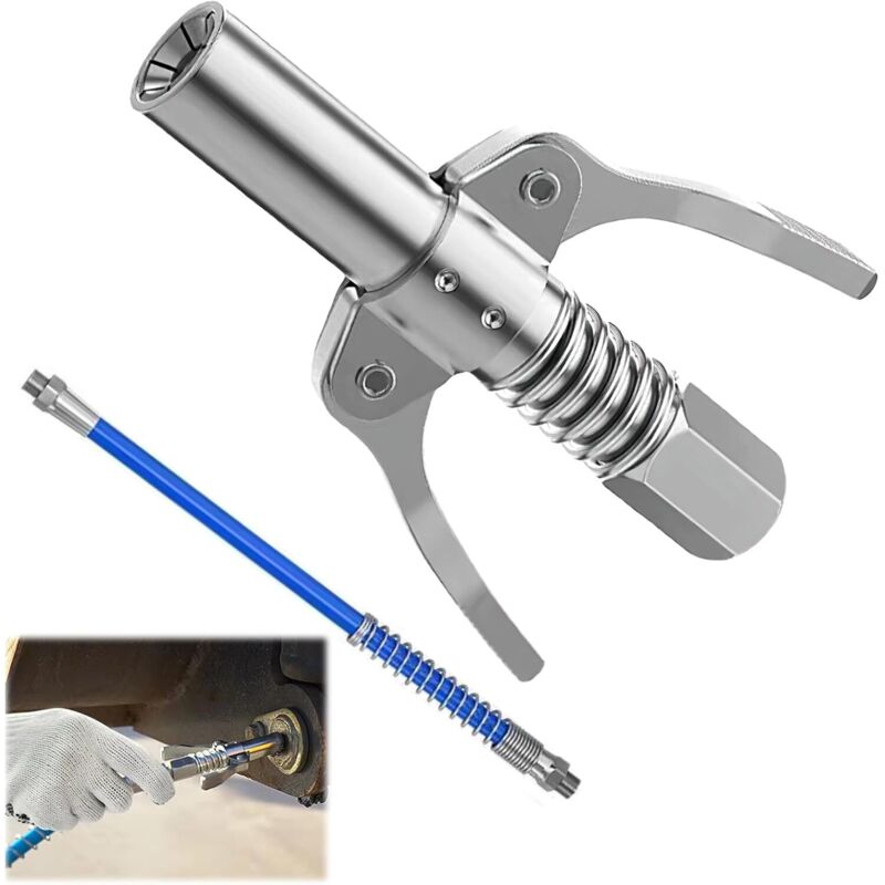Fettspitzen-kupplung Mit Flexiblem Schlauch, Handfettspitze - Schmiernippel Für Handfettpresse - Einfach Zu Installieren Und Entfernen - 1/8" Npt - Robust Und Langlebig