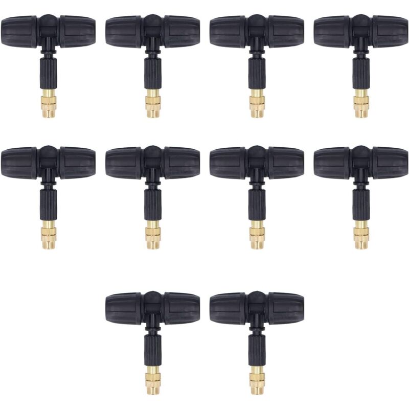 10 Einstellbare Kupfer-sprühverteiler Mit 8/11 Mm Für Die Gartenarbeit, Mit T-verbindungsstücken Für 8/11 Mm Kapillarrohre.