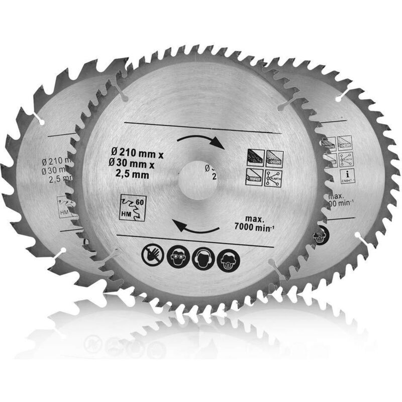 Kreissägeblatt 210 X 30 Mm, Sägeblatt Mit Hartmetallzähnen, 24 Zähne 48 Zähne 60 Zähne, Für Holz, Kunststoffe Und Nichteisenmetalle, Professionelles Zubehör