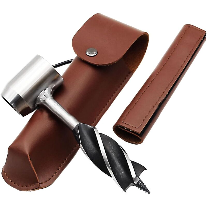 Handbohrerset, Überlebensbohrer Mit Etui, Manueller Bohrer Für Holzarbeiten, Wandern, Camping Und Abenteuer.