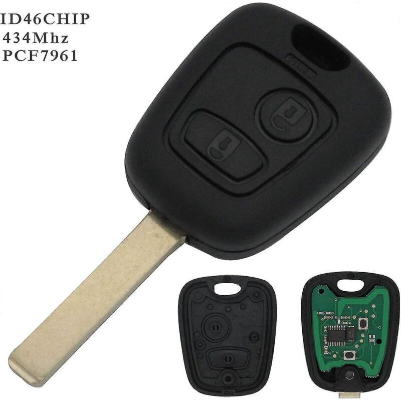 Vollständiger Schlüssel Mit Zu Programmierender Elektronik Für Peugeot 107, 207, 307, 407, 106, 206, 306, 406 Und Citroën C1, C2, C3, C4, C5, C6 Und C8.