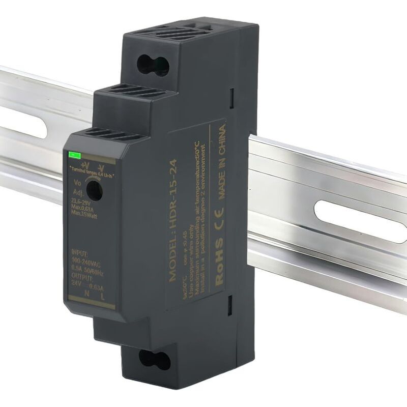 Din-schienennetzteil 24v 0,63a Hdr-15-24 Schaltnetzteil Für Automatisierung, Verteilerkästen, Instrumentierung, Smart Home Und Led-beleuchtung