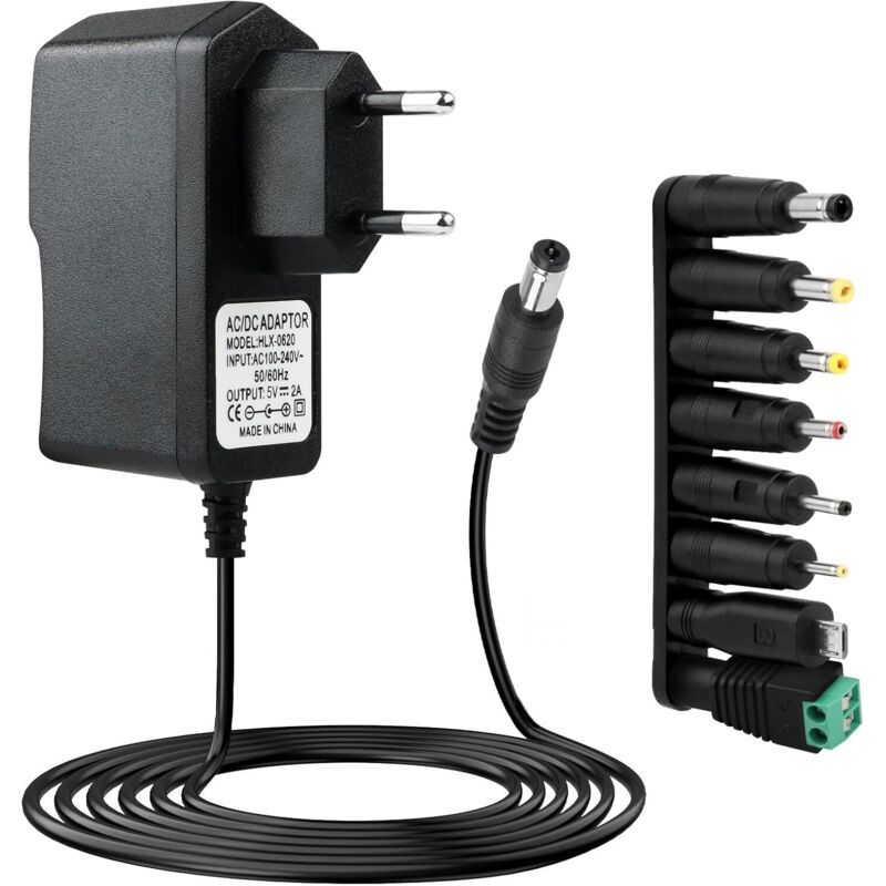 5v 2a Netzteil, Ac-dc-adapter 5v 2000ma Mit 8 Austauschbaren Steckern 5,5 X 2,1 Mm, Ladegerät 100-240v 50-60hz Für Led, Router, Cctv Und Geräte