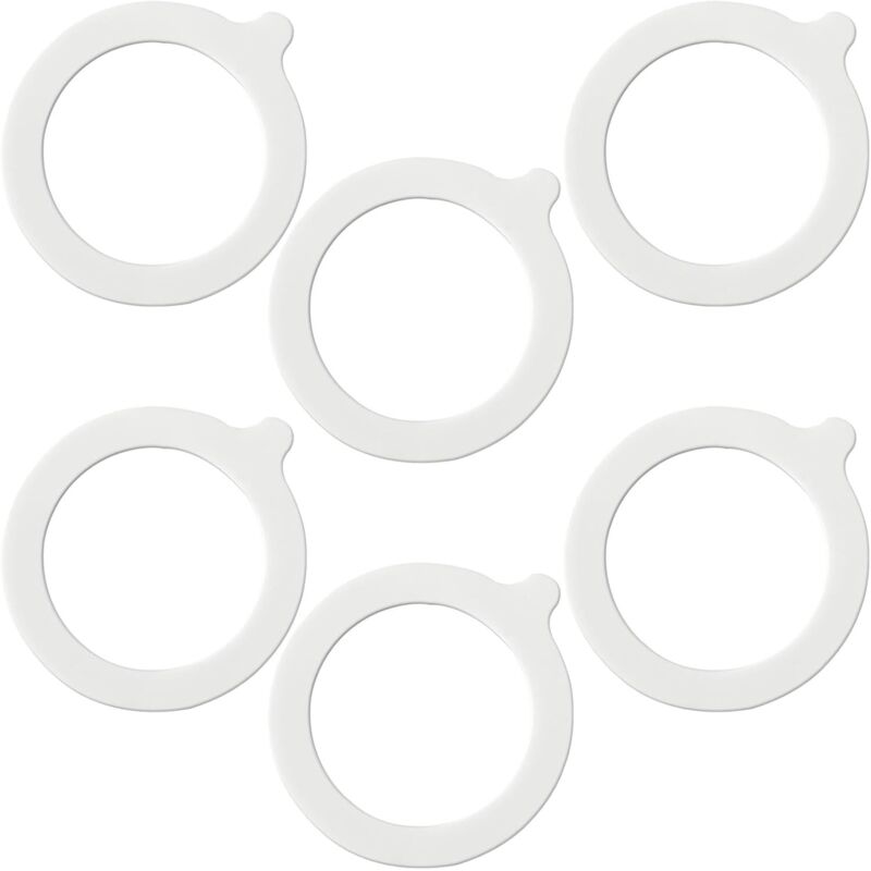 6 Stück Silikon-dichtungsringe, Universell Passend Für Glas-einmachgläser, Selbstgemachte Konserven Usw. (innendurchmesser 6,7 Cm, Außendurchmesser 9,3 Cm, Weiß)