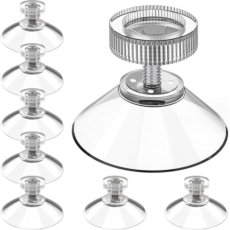 2er-pack Universal-saugnäpfe, Ø 32 Mm, Mit M4x10mm-gewinde Für Glas, Glastische, Badezimmer, Auto Und Camping-vorhänge, Transparent Mit Rändelmuttern