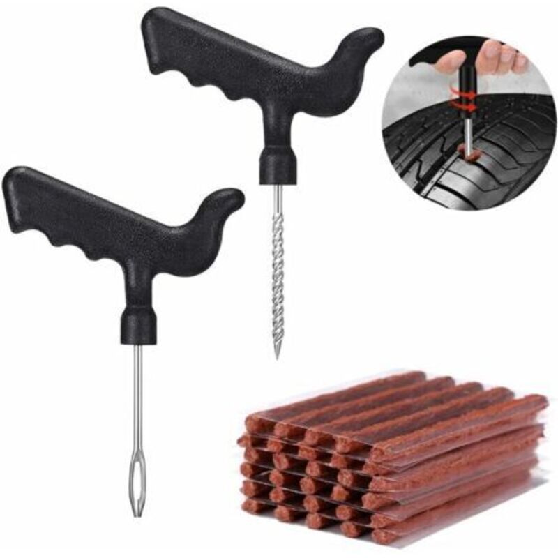 32-teiliges Reifenreparaturset – Selbstvulkanisierende Tubeless-stopfenschnüre – Reparaturwerkzeuge Für Autos, Motorräder Und Suvs – Langlebiger Naturkautschuk