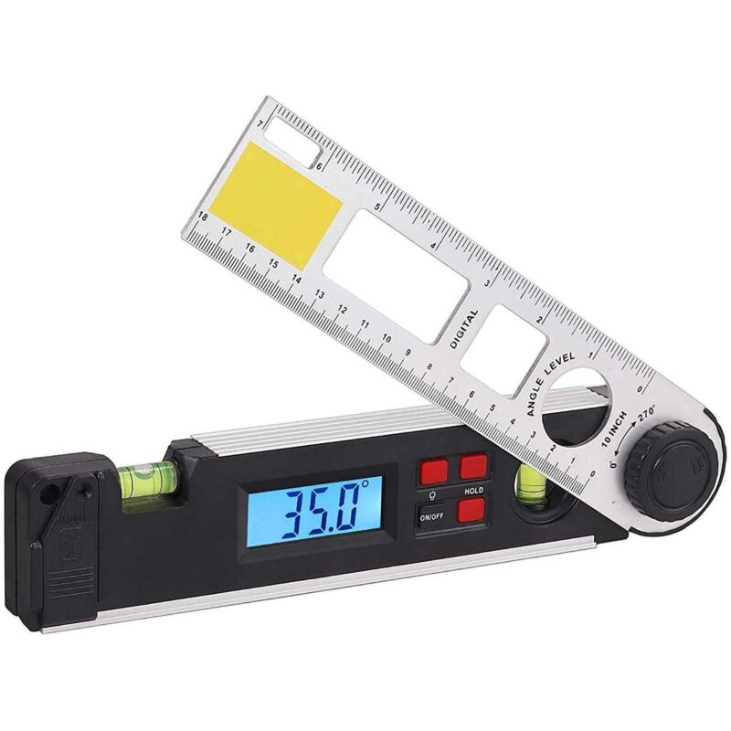 Digitale Winkelmesser 0-270° Digitaler Lcd-inklinometer, Präzisions-wasserwaage, Winkelmesser Mit Visier Und Winkelmesseinheit Mit Blasenwasserwaage